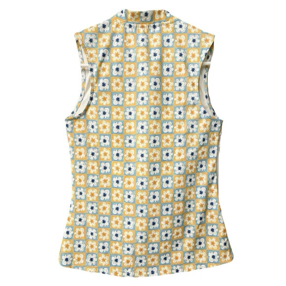 NEW Bad Birdie Womens XS Flower Power Multi Performance Sleeveless Golf Polo - Picture 5 of 9
